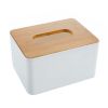 Japanese Style Tissue Box Holder Bamboo Facial Paper Tissue Cover Box for Home Office Restaurant