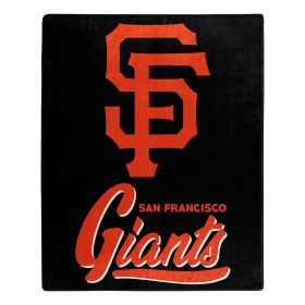 SF Giants OFFICIAL MLB "Signature" Raschel Throw Blanket;  50" x 60"