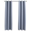 vidaXL Blackout Curtains with Rings 2 pcs Gray 37"x63" Fabric