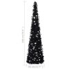 vidaXL Pop-up Artificial Christmas Tree Black 6 ft PET