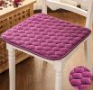 2Pcs Soft Chair Pads With Ties Non-slip Flannel Chair Cushions for Kitchen Dining Room Office - Purple