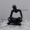 NORTHEUINS Reading Man Resin Figurine for Study Room Desktop Abstract Thinker Figure Ornament Home Living Room Office Decoration