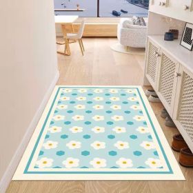 Simple Geometric Home Entrance Floor Mat Crystal Velvet Absorbent Non-slip Arched Rectangle Carpet Home Decoration Foot Mat Semi-circle Door Mat (Main Color: 03 Rectangle)