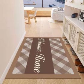 Simple Geometric Home Entrance Floor Mat Crystal Velvet Absorbent Non-slip Arched Rectangle Carpet Home Decoration Foot Mat Semi-circle Door Mat (Main Color: 02 Rectangle)