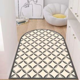 Simple Geometric Home Entrance Floor Mat Crystal Velvet Absorbent Non-slip Arched Rectangle Carpet Home Decoration Foot Mat Semi-circle Door Mat (Main Color: 04 Arched)