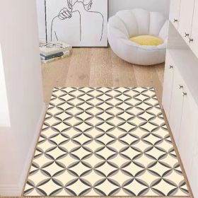 Simple Geometric Home Entrance Floor Mat Crystal Velvet Absorbent Non-slip Arched Rectangle Carpet Home Decoration Foot Mat Semi-circle Door Mat (Main Color: 04 Rectangle)